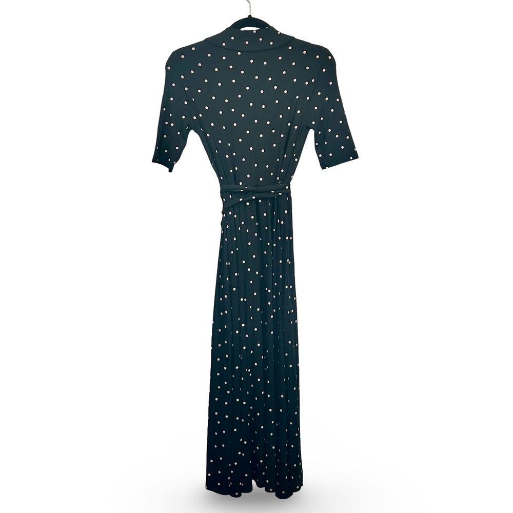 Boden Lavinia Jersey Wrap Dress US Size 2R Polka Dots Casual Stretch Viscose - Picture 4 of 6
